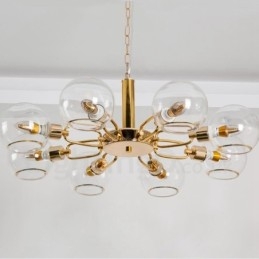Lámpara de araña nórdica posmoderna creativa de 8 luces con forma de frijol mágico de cristal