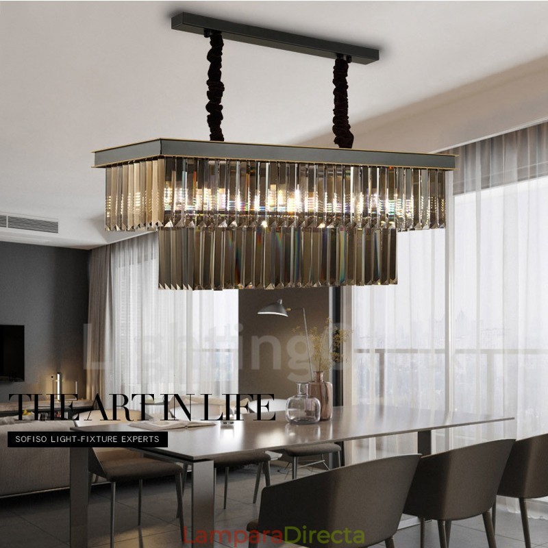 Lámpara colgante de cristal retro para cafetería y sala de exposiciones