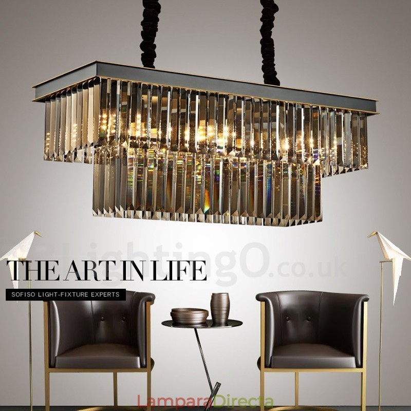 Lámpara colgante de cristal retro para cafetería y sala de exposiciones