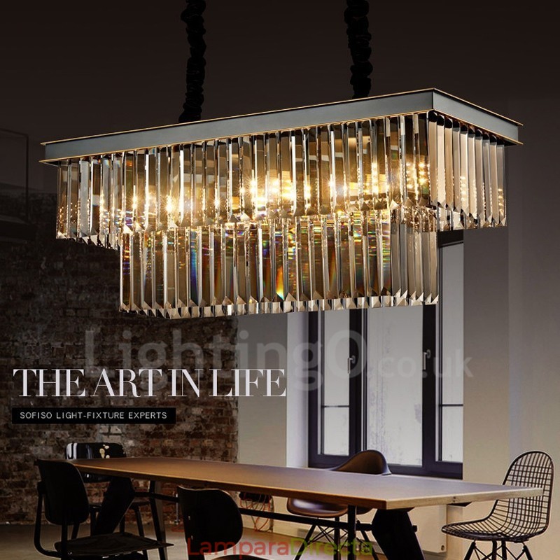 Lámpara colgante de cristal retro para cafetería y sala de exposiciones