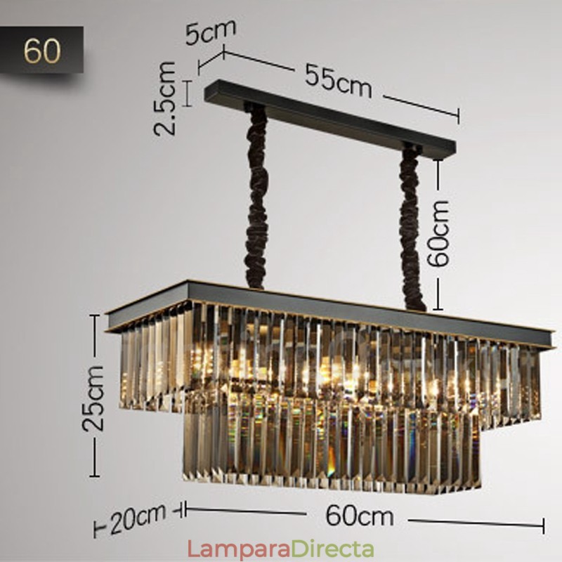 Lámpara colgante de cristal retro para cafetería y sala de exposiciones