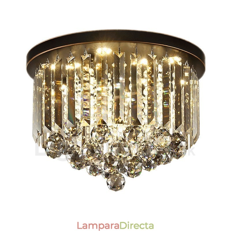 Lámparas de techo de cristal gris redondas retro
