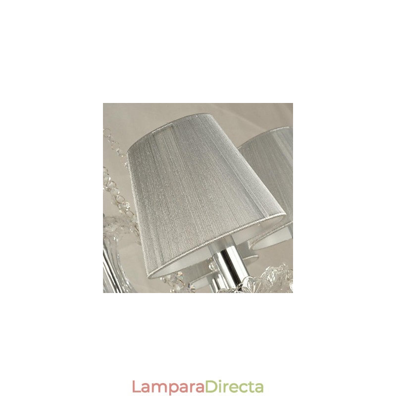 Lámpara de araña de cristal de lujo moderna de 1 nivel con 6 luces
