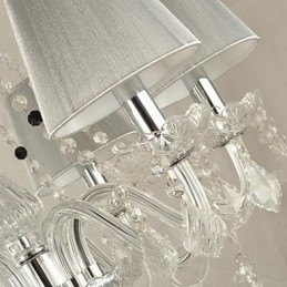 Lámpara de araña de cristal de lujo moderna de 1 nivel con 6 luces
