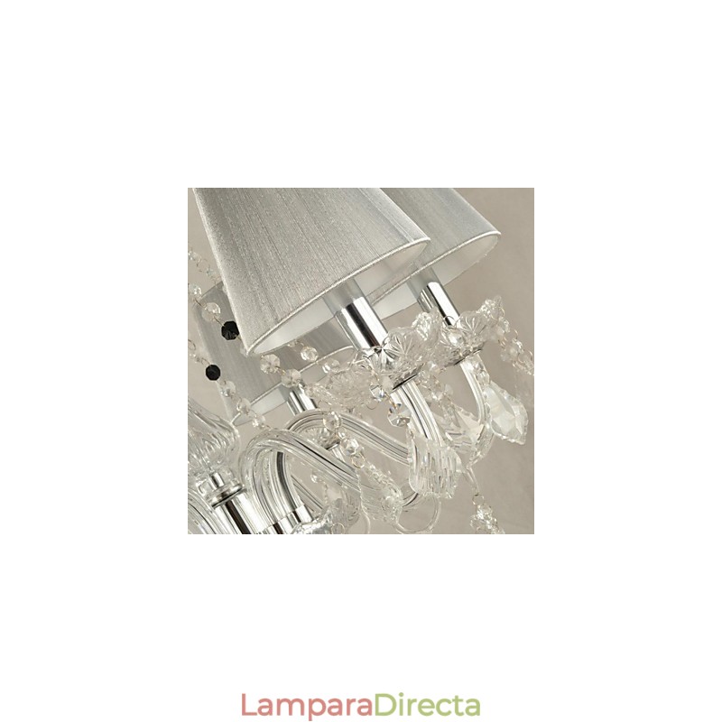 Lámpara de araña de cristal de lujo moderna de 1 nivel con 6 luces