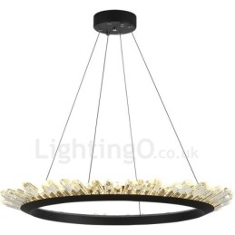 Lámpara colgante de cristal moderna con forma de anillo