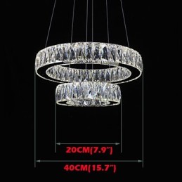 Lámparas de araña de cristal modernas, dos anillos D2040 K9, grandes lámparas de techo de cristal para el hogar.