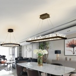Lámpara colgante de cristal rectangular de diseño más nuevo