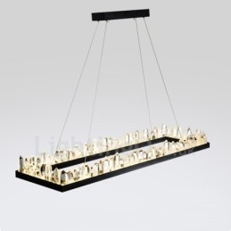 Lámpara colgante de cristal rectangular de diseño más nuevo