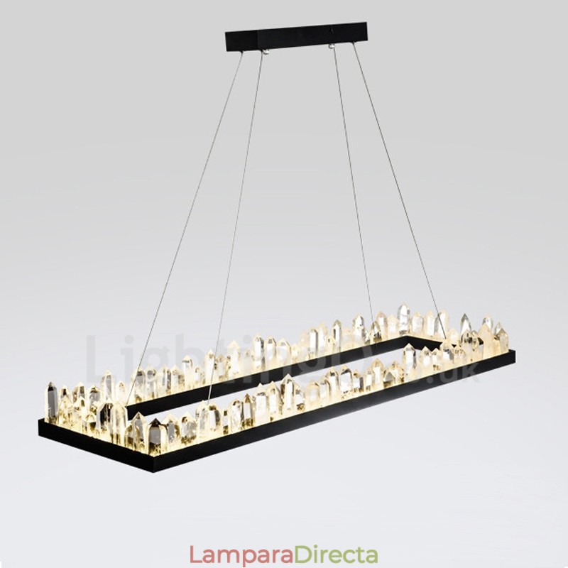Lámpara colgante de cristal rectangular de diseño más nuevo