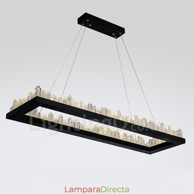 Lámpara colgante de cristal rectangular de diseño más nuevo