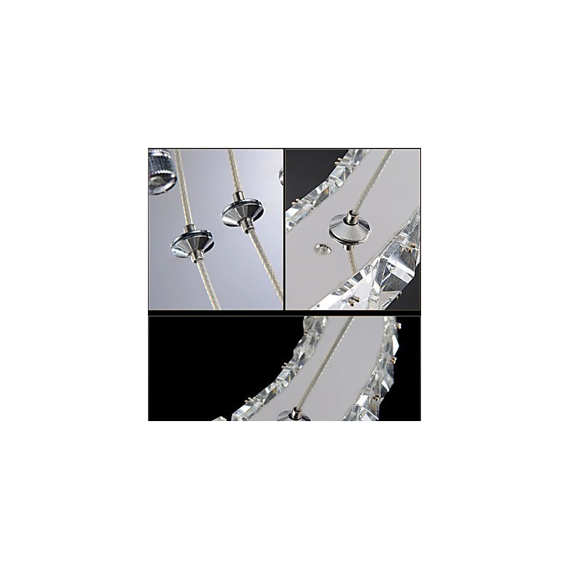 Lámparas de araña de cristal modernas, dos anillos D2040 K9, grandes lámparas de techo de cristal para el hogar.