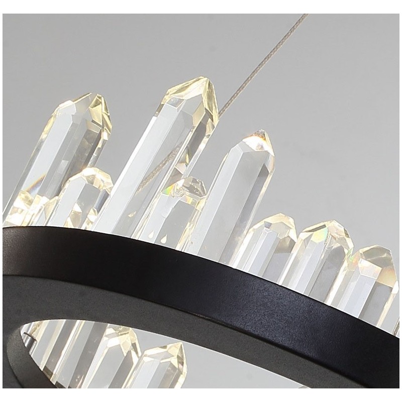 Lámpara colgante de cristal de doble círculo de moda moderna