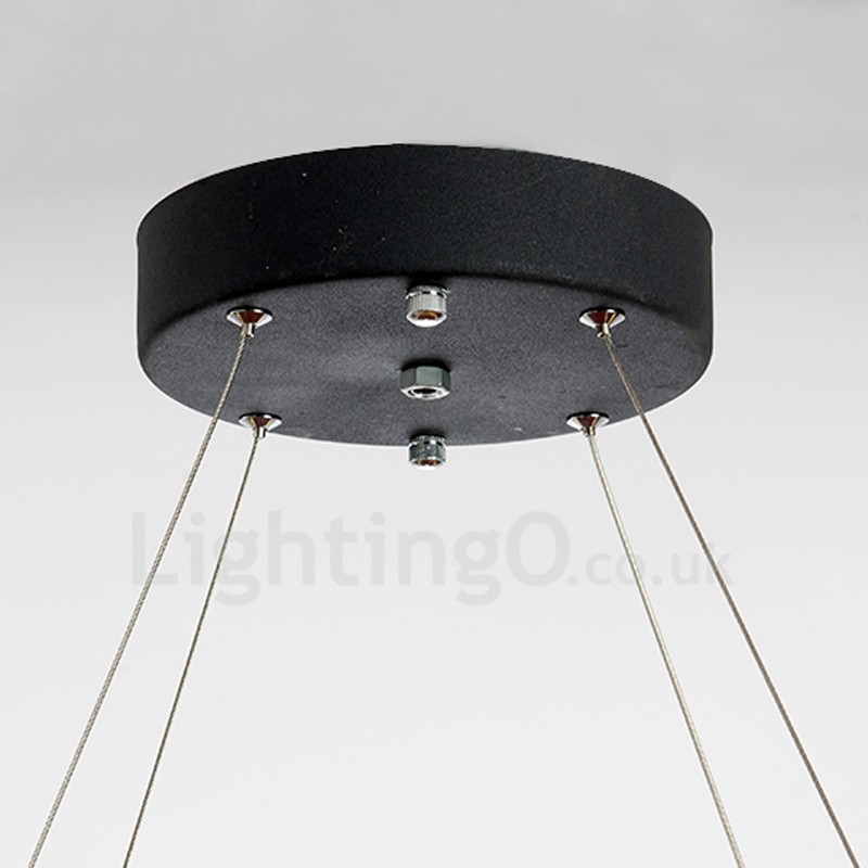 Lámpara colgante de cristal de doble círculo de moda moderna