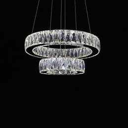 Lámparas de araña de cristal modernas, dos anillos D2040 K9, grandes lámparas de techo de cristal para el hogar.