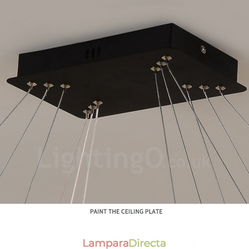 Lámpara colgante de cristal nórdico rectangular, lámpara colgante de atmósfera, iluminación posmoderna