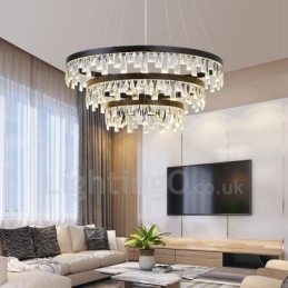 Lámpara colgante de cristal con diseño circular moderno