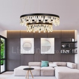 Lámpara colgante de cristal con diseño circular moderno