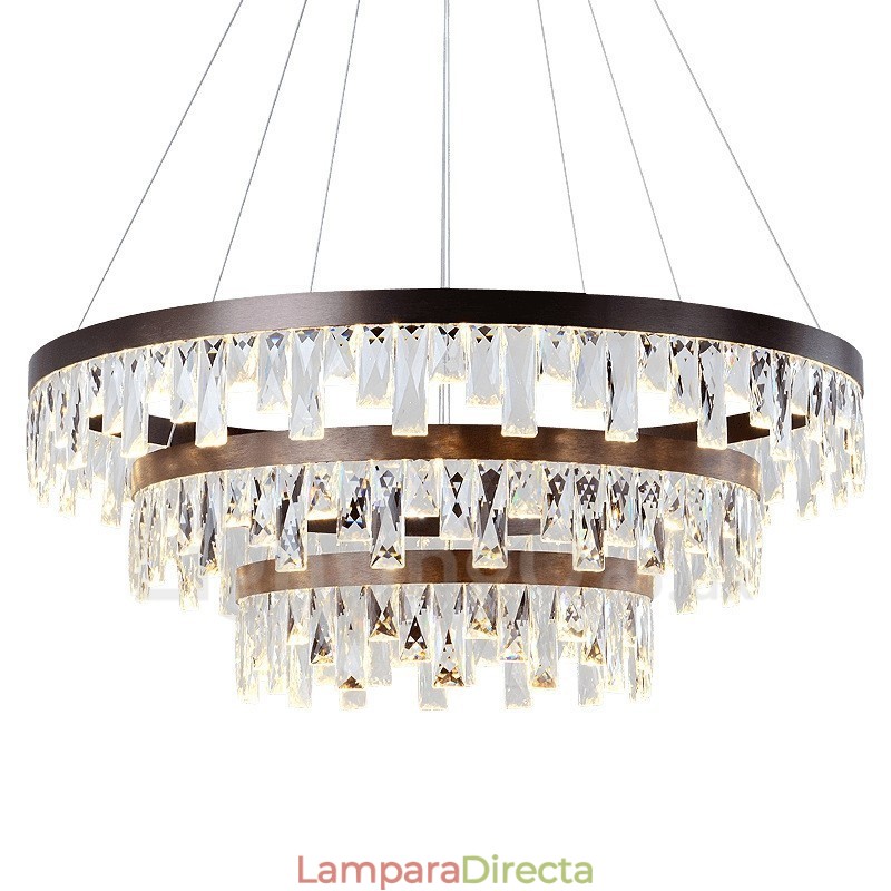 Lámpara colgante de cristal con diseño circular moderno