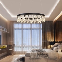 Lámpara colgante de cristal con diseño circular moderno