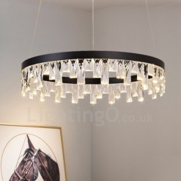 Lámpara colgante de cristal con diseño circular moderno