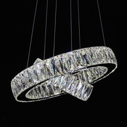 Lámparas de araña de cristal modernas, dos anillos D2040 K9, grandes lámparas de techo de cristal para el hogar.