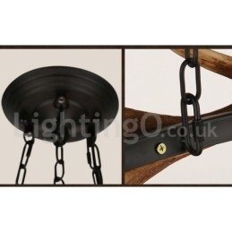 Lámpara de araña rústica de 6 luces con forma de asta