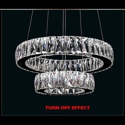 Lámparas de araña de cristal modernas, dos anillos D2040 K9, grandes lámparas de techo de cristal para el hogar.