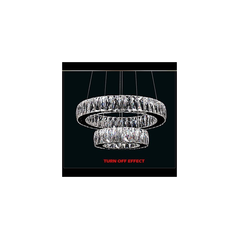Lámparas de araña de cristal modernas, dos anillos D2040 K9, grandes lámparas de techo de cristal para el hogar.