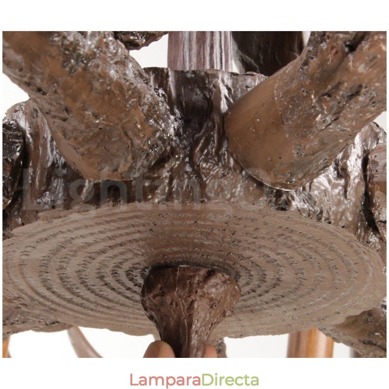 Lámpara de araña rústica artística retro de astas de 9 luces