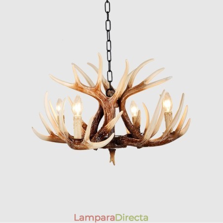 Lámpara de araña antigua de 4 luces con diseño rústico artístico retro de astas Lámpara de araña antigua de 4 luces con diseño rústico artístico retro de astas