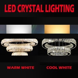 Lámparas de araña de cristal modernas, dos anillos D2040 K9, grandes lámparas de techo de cristal para el hogar.