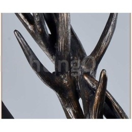 Lámpara de araña vintage rústica, artística, retro, de asta negra, de 6 luces
