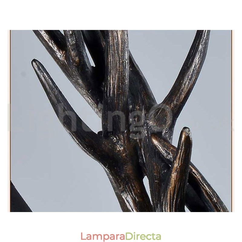Lámpara de araña vintage rústica, artística, retro, de asta negra, de 6 luces