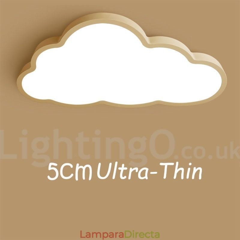 Lámpara de techo empotrada de estilo nórdico moderno, contemporáneo y regulable, con nubes ultrafinas y pantalla acrílica, con control remoto. También se puede usar como luz de pared.