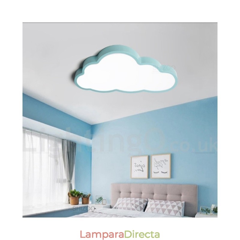 Lámpara de techo empotrada de estilo nórdico moderno, contemporáneo y regulable, con nubes ultrafinas y pantalla acrílica, con control remoto. También se puede usar como luz de pared.
