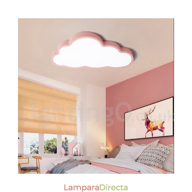 Lámpara de techo empotrada de estilo nórdico moderno, contemporáneo y regulable, con nubes ultrafinas y pantalla acrílica, con control remoto. También se puede usar como luz de pared.