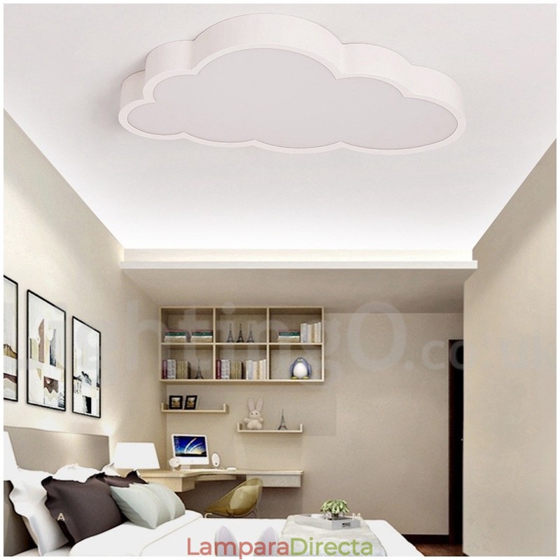 Lámpara de techo empotrada de estilo nórdico moderno, contemporáneo y regulable, con nubes ultrafinas y pantalla acrílica, con control remoto. También se puede usar como luz de pared.