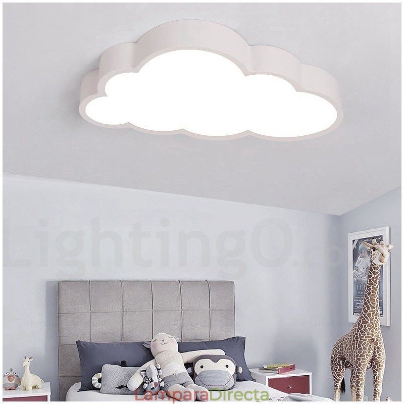 Lámpara de techo empotrada de estilo nórdico moderno, contemporáneo y regulable, con nubes ultrafinas y pantalla acrílica, con control remoto. También se puede usar como luz de pared.
