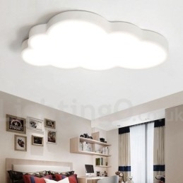 Lámpara de techo empotrada de estilo nórdico moderno, contemporáneo y regulable, con nubes ultrafinas y pantalla acrílica, con control remoto. También se puede usar como luz de pared.