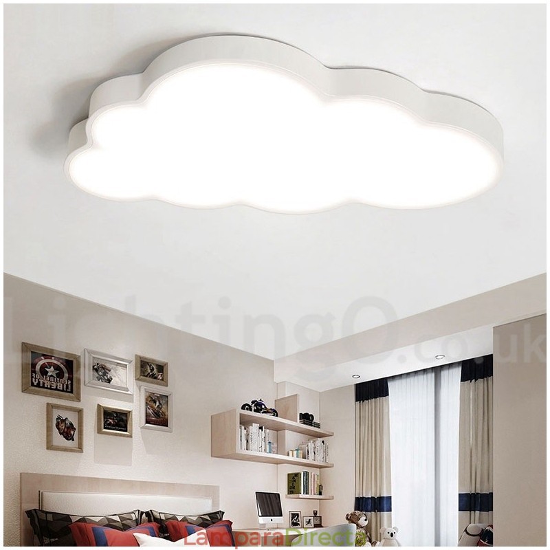Lámpara de techo empotrada de estilo nórdico moderno, contemporáneo y regulable, con nubes ultrafinas y pantalla acrílica, con control remoto. También se puede usar como luz de pared.