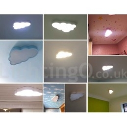 Lámpara de techo empotrada de estilo nórdico moderno, contemporáneo y regulable, con nubes ultrafinas y pantalla acrílica, con control remoto. También se puede usar como luz de pared.