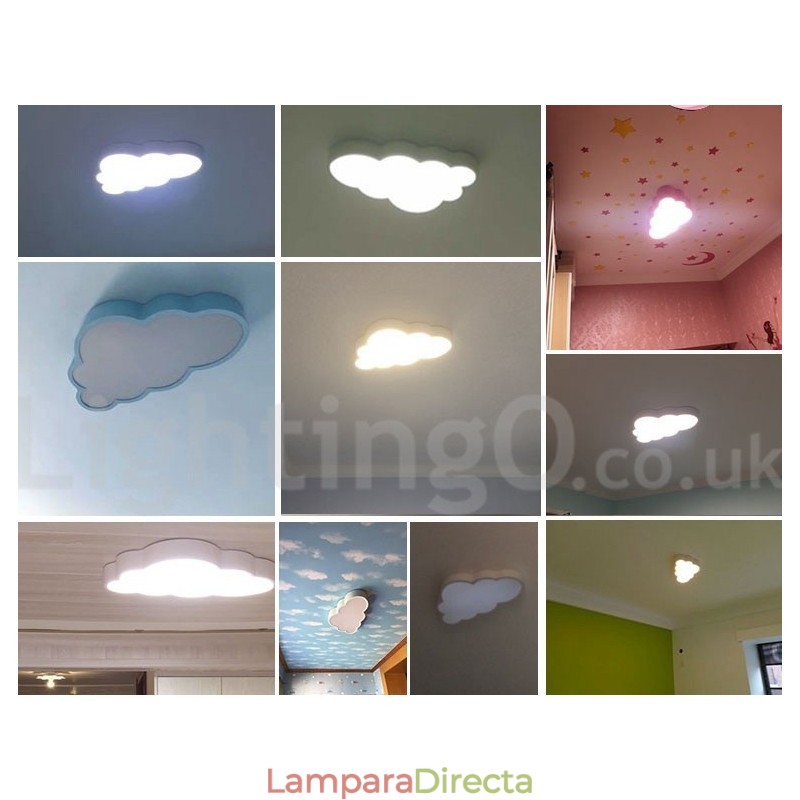 Lámpara de techo empotrada de estilo nórdico moderno, contemporáneo y regulable, con nubes ultrafinas y pantalla acrílica, con control remoto. También se puede usar como luz de pared.