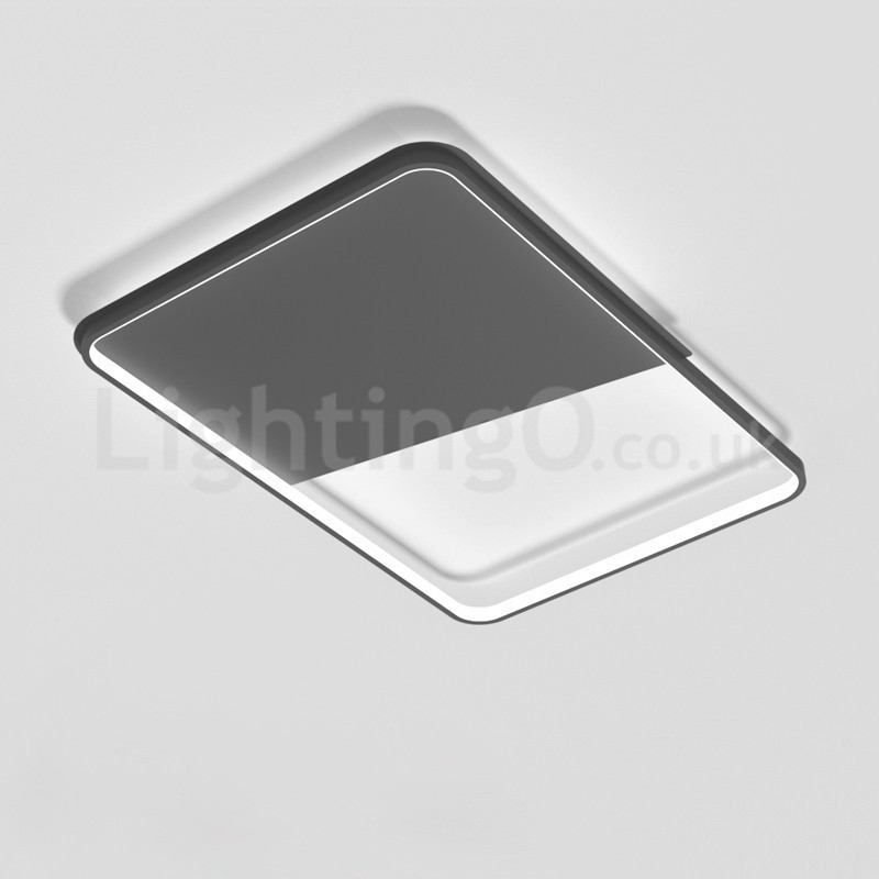 Lámparas de techo empotradas rectangulares de aluminio ultrafinas, minimalistas y modernas, de 5 cm