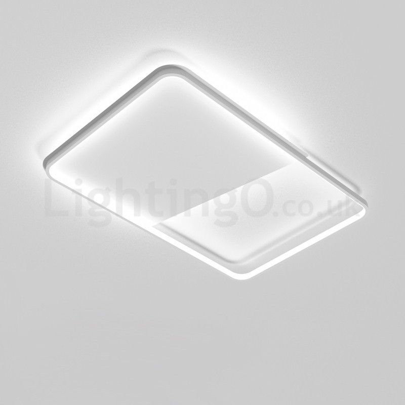 Lámparas de techo empotradas rectangulares de aluminio ultrafinas, minimalistas y modernas, de 5 cm
