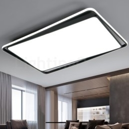 Lámpara de techo empotrada rectangular moderna de moda en blanco y negro