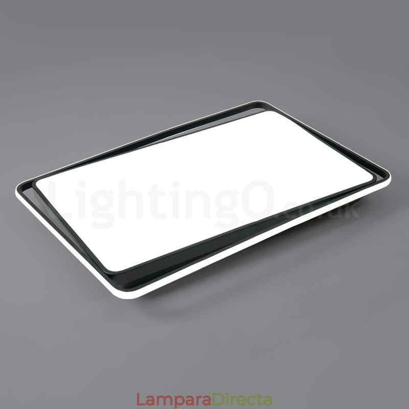 Lámpara de techo empotrada rectangular moderna de moda en blanco y negro