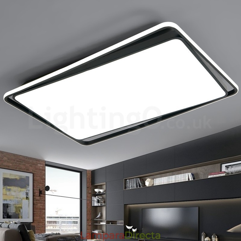 Lámpara de techo empotrada rectangular moderna de moda en blanco y negro