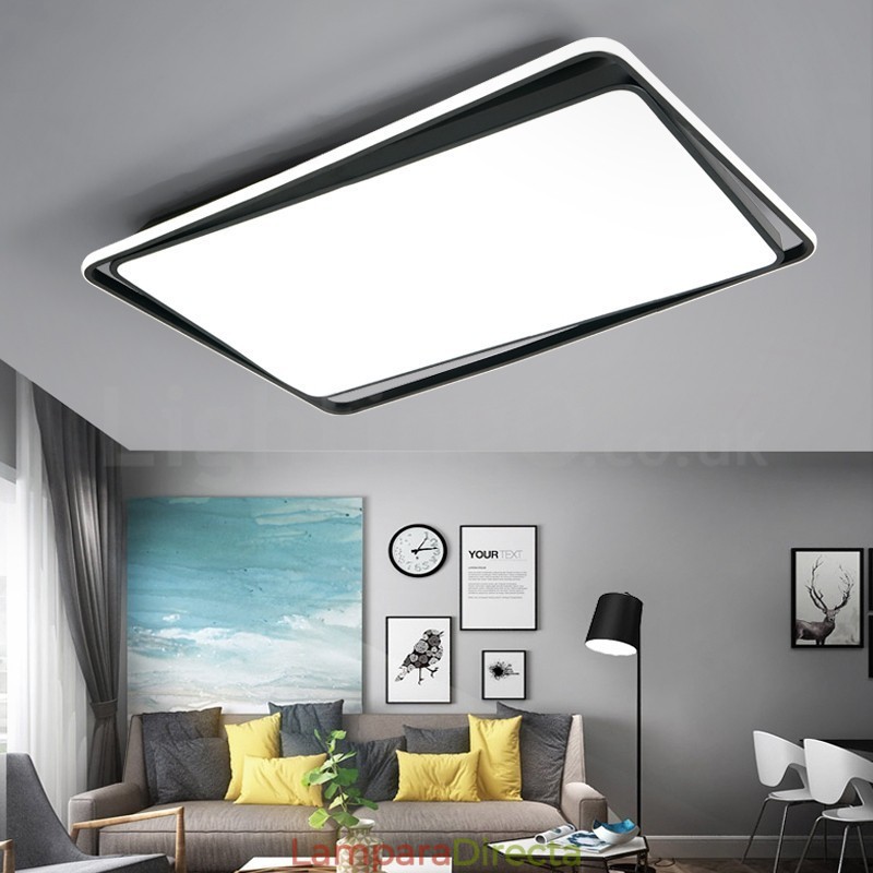 Lámpara de techo empotrada rectangular moderna de moda en blanco y negro