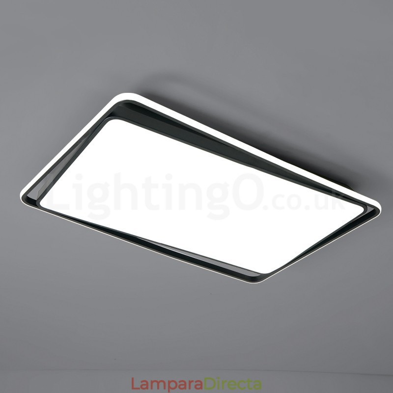 Lámpara de techo empotrada rectangular moderna de moda en blanco y negro